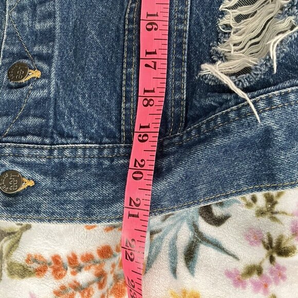 Vintage Riders Lee Jean Jacket Distressed Denim Cropped Trucker - Picture 8 of 8